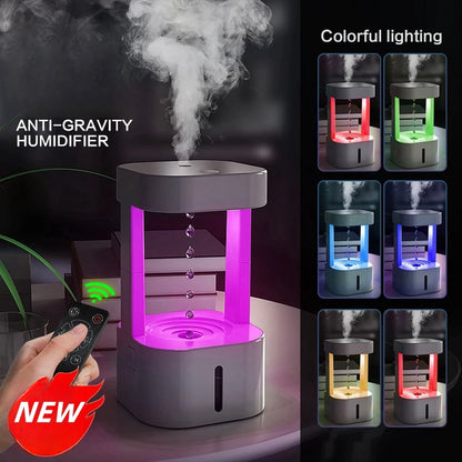 New Anti Gravity Drip Humidifier Anti Gravity Drip Backflow Aromatherapy Machine LED Rainbow Night Light APP Remote Control