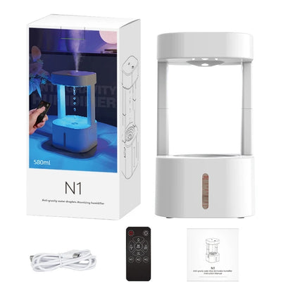 New Anti Gravity Drip Humidifier Anti Gravity Drip Backflow Aromatherapy Machine LED Rainbow Night Light APP Remote Control